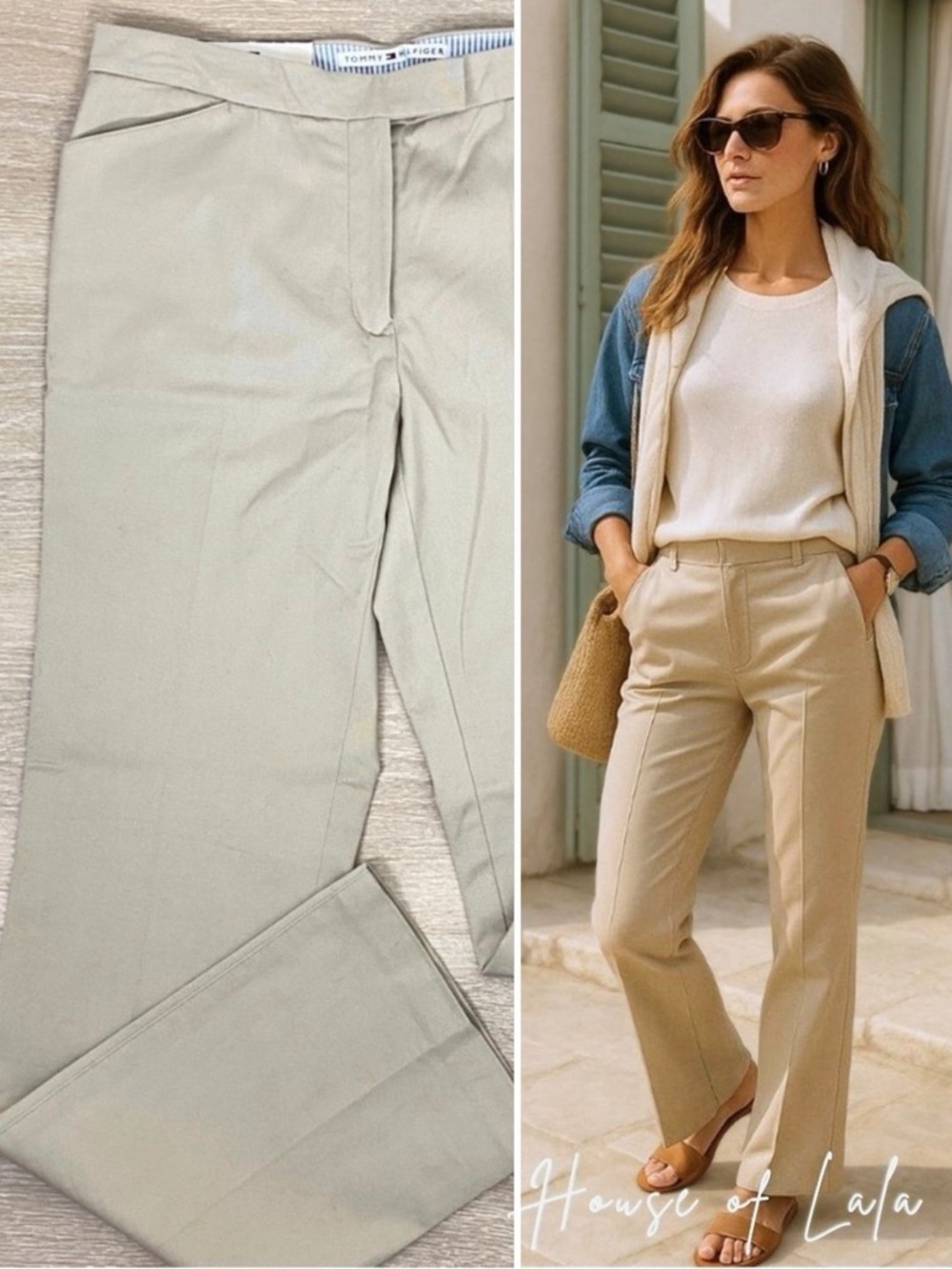NWT Tommy Hilfiger Khaki Pants. Tailored Straight Trousers Coastal Minimalist.